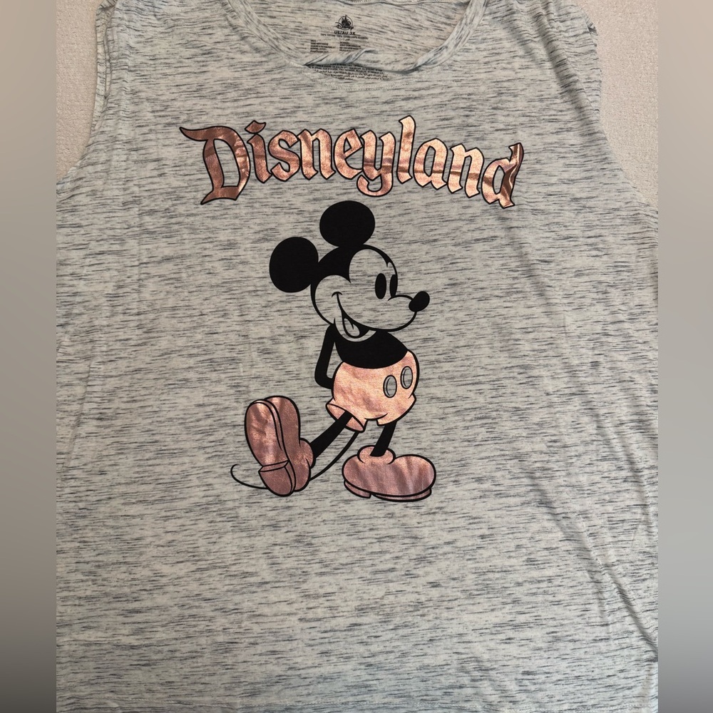 Disneyland Mickey Mouse gray and rose gold Tank top women’s 3X NWT
